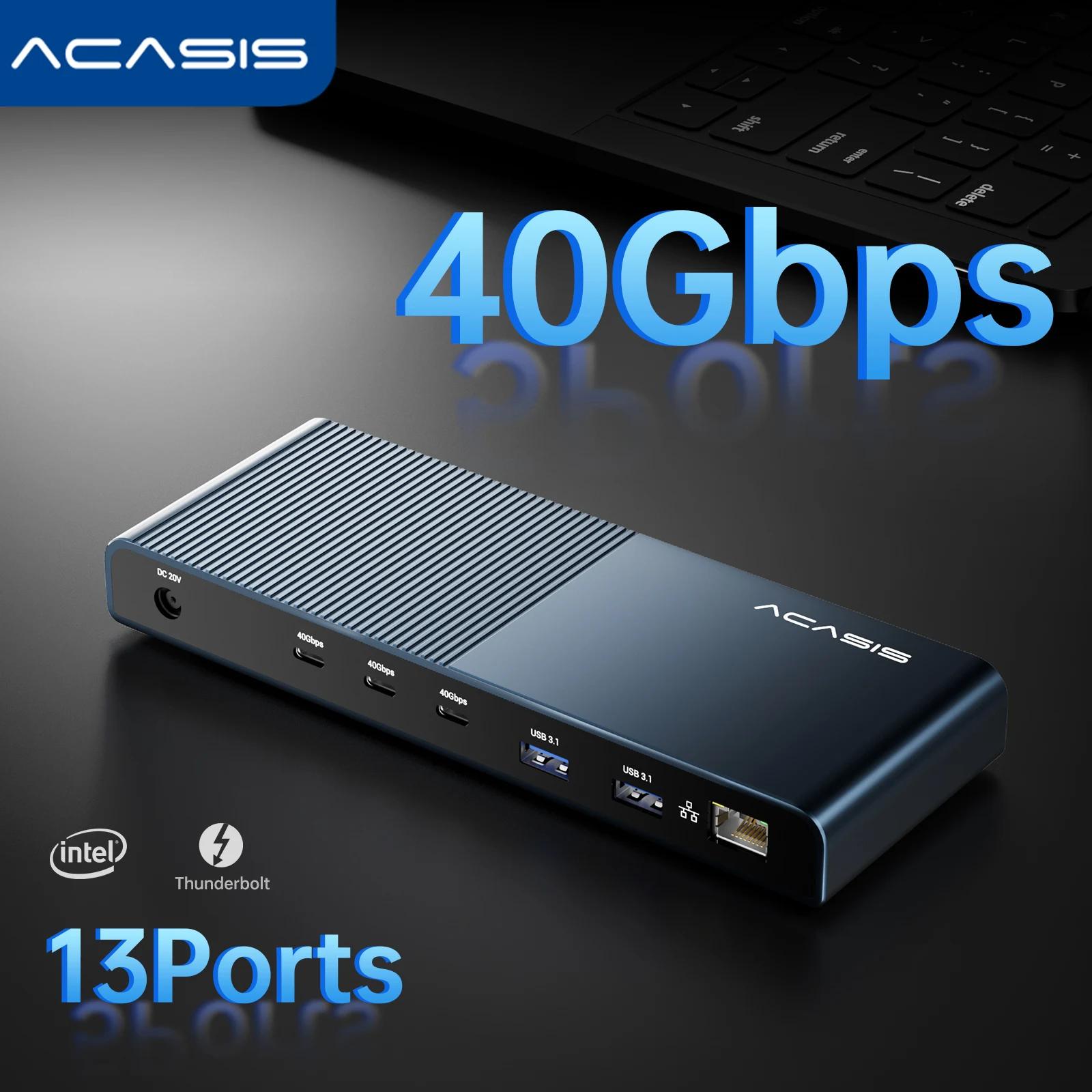 Acasis USB C  Ʈ ŷ ̼, CŸ , 4K @ 60HZ, ȭ PD60W , ƺ DS9002 , 40Gbps